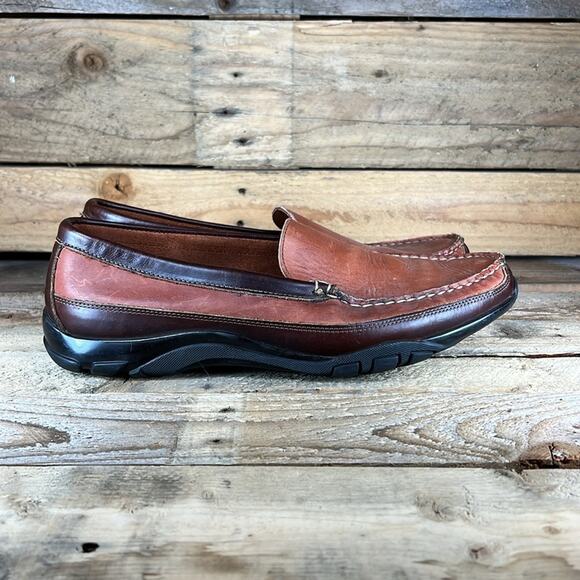 Allen Edmunds Boulder Leather Slip on Loafers - Brown/Black - 11.5 - Picture 3 of 8